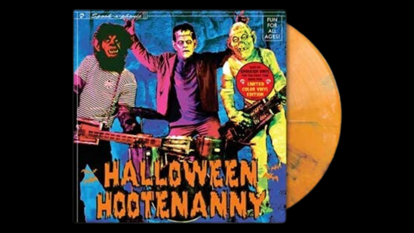 Halloween Hootenanny - Orange Translucent With Black & White Marble