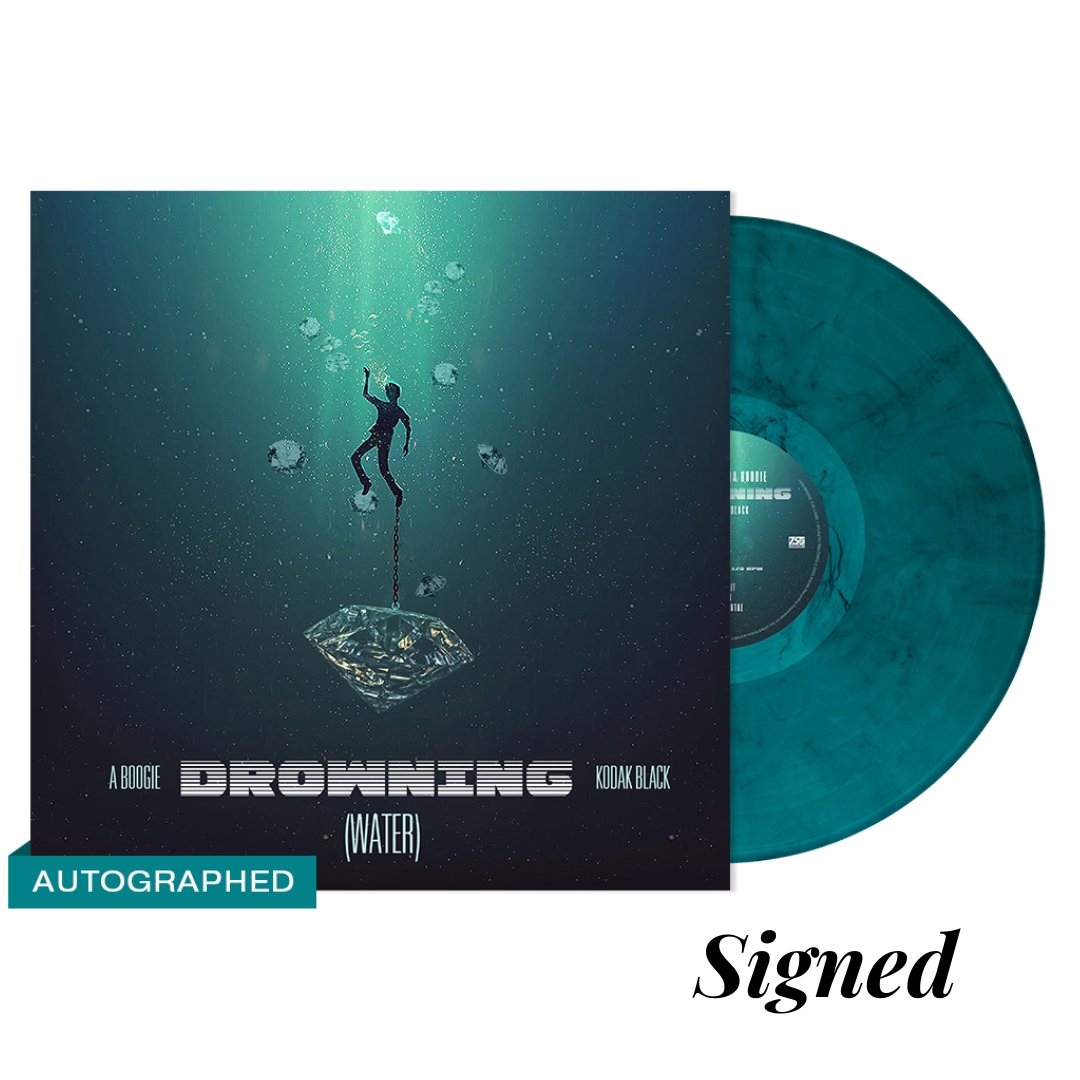 A Boogie Wit Da Hoodie - Drowning - Sea Blue -Autographed - BeatRelease