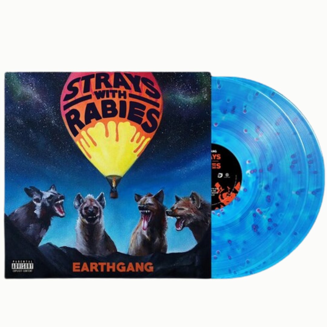 Earthgang - Strays with Rabies - Clear + Cobalt & Neon Coral - BeatRelease